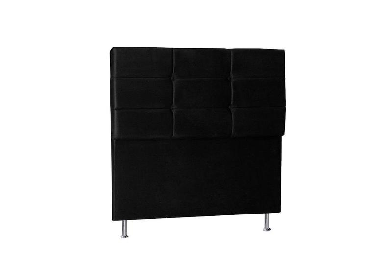 Imagem de Cabeceira Cama Box King Estofada Japão 195 Cm  Suede Preto