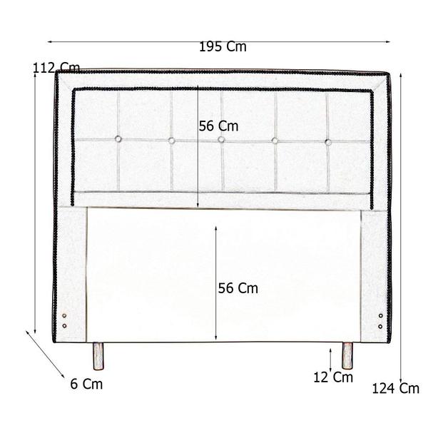 Imagem de Cabeceira Cama Box King Grecia 195 Cm Suede Azul Marinho