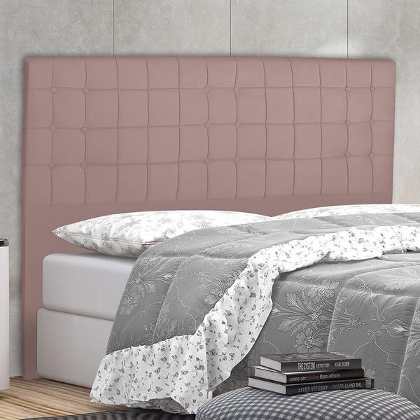 Imagem de Cabeceira Cama Box King Paris Slim 195 Cm Suede Rose