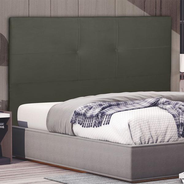 Imagem de Cabeceira Cama Box King Poliana 195 Cm Suede Cinza