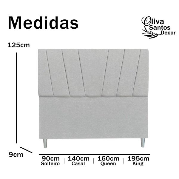 Imagem de Cabeceira Cama Box King Size Casal Estofada 195cm Luxo Linho Quarto