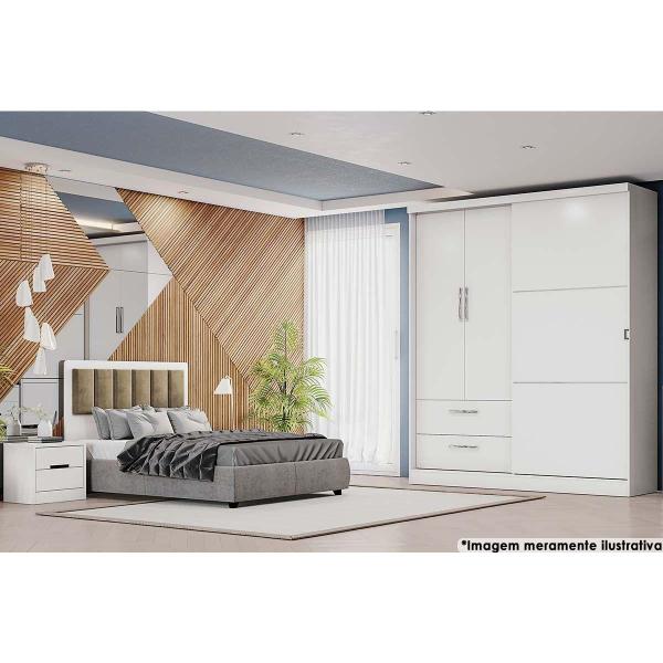 Imagem de Cabeceira Cama Box Madeirado Cor Branco Casal N800 Branco - Kappesberg