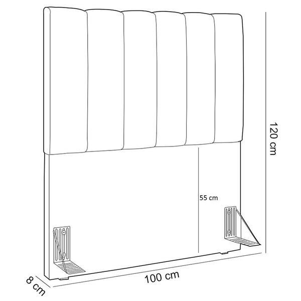 Imagem de Cabeceira Cama Box Painel Solteiro 100 Cm Dália W01 Facto Cinza Metalizado - Lyam Decor