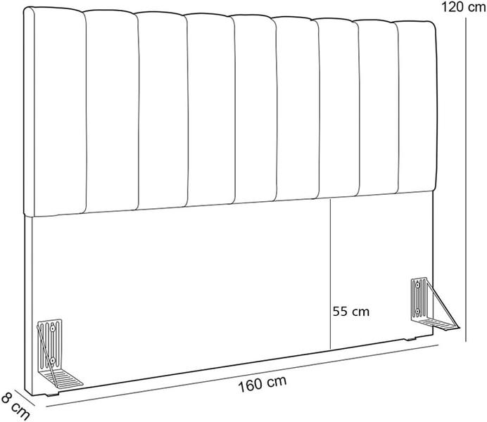 Imagem de Cabeceira Cama Box Queen 160 cm Dali Linho