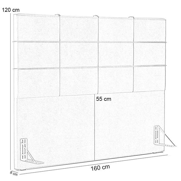 Imagem de Cabeceira Cama Box Queen 160 cm Roma W01 Linho Cru - Lyam