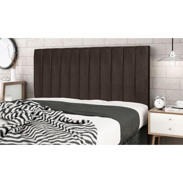 Imagem de Cabeceira Cama Box Queen 160cm Carla Suede Marrom E Frame