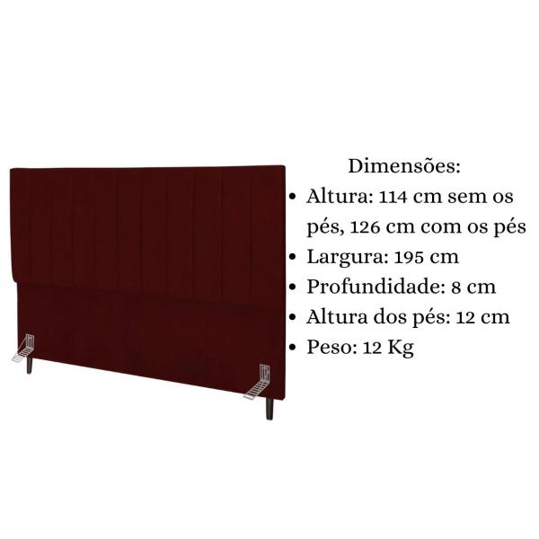 Imagem de Cabeceira Cama Box Queen 160cm Carla Suede Marsala E Frame