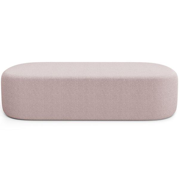 Imagem de Cabeceira Cama Box Queen 160cm Lanna com Puff Recamier Doha W01  Bouclê Rosê - Lyam Decor