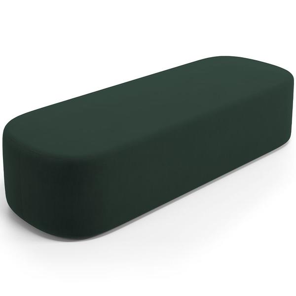 Imagem de Cabeceira Cama Box Queen 160cm Lanna com Puff Recamier Doha W01  Suede Verde Musgo - Lyam Decor