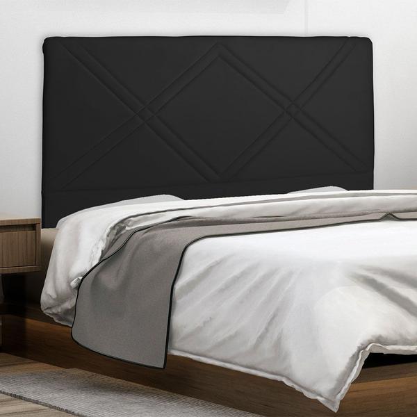 Imagem de Cabeceira Cama Box Queen Caribe 160 Cm Suede Preto