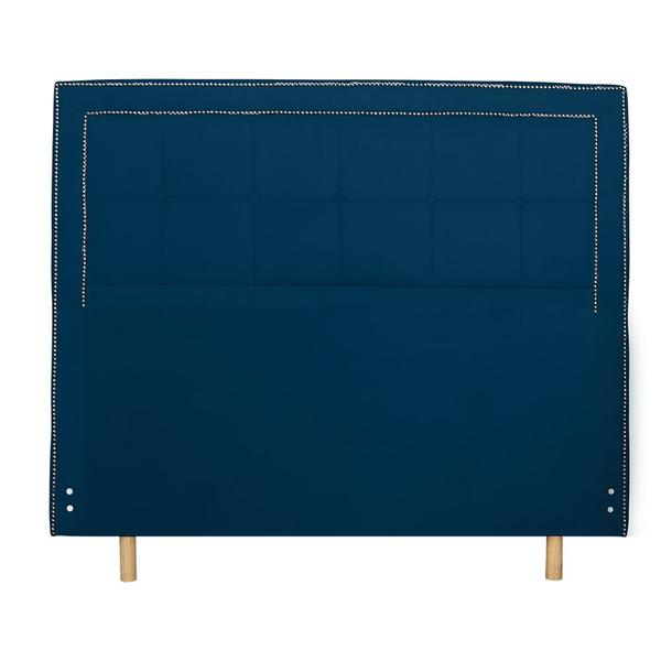 Imagem de Cabeceira Cama Box Queen Grecia 160 Cm Suede Azul Marinho