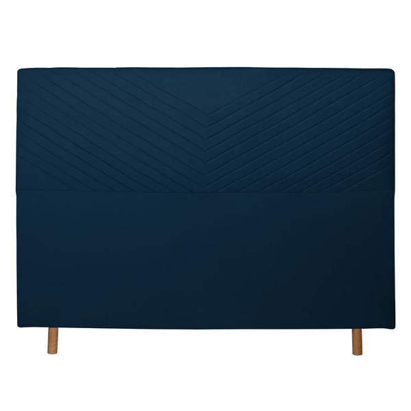 Imagem de Cabeceira Cama Box Queen Viena 160 Cm Suede Azul Marinho - MV Estofados Shop