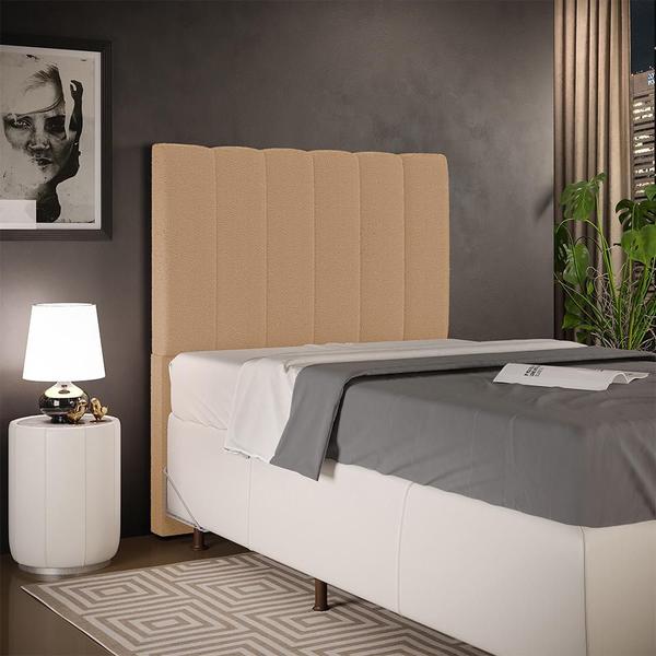 Imagem de Cabeceira Cama Box Solteiro 100 cm Dália W01 Bouclê Mostarda - Lyam Decor