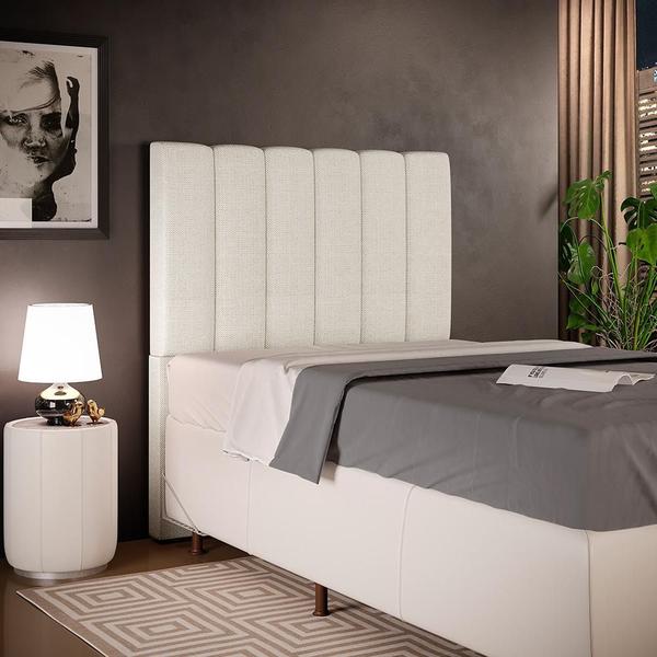 Imagem de Cabeceira Cama Box Solteiro 100 cm Dália W01 Linho Champagne - Lyam Decor