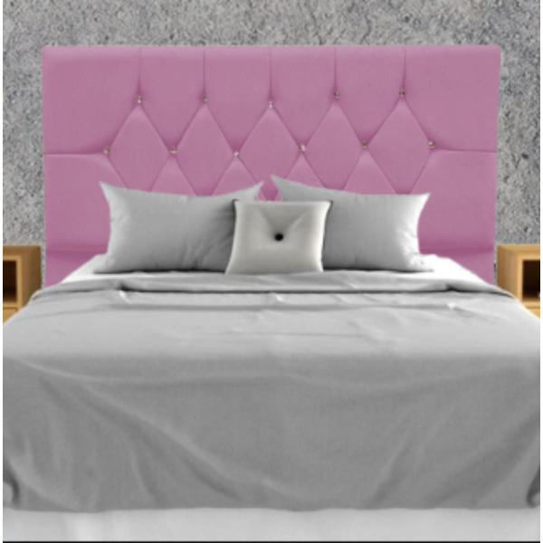 Imagem de Cabeceira Cama Box Solteiro 90 cm Aurora Suede Rosa