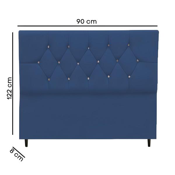 Imagem de Cabeceira Cama Box Solteiro 90 cm Geovana Suede