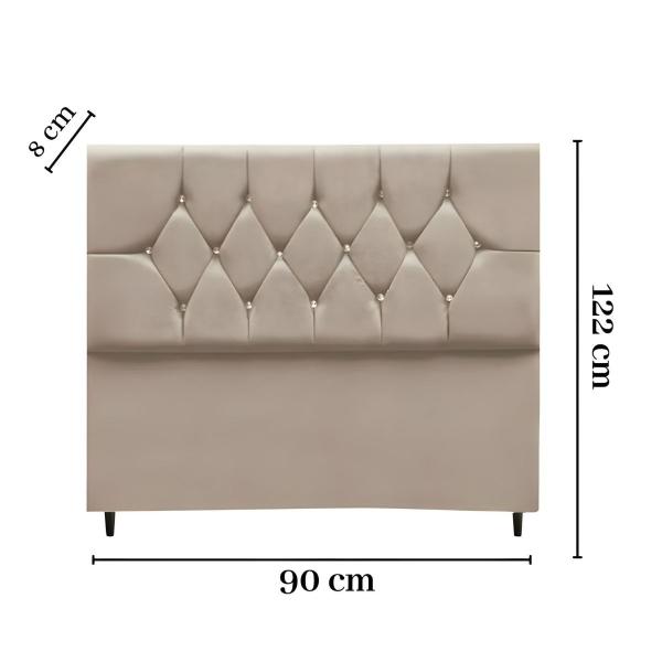 Imagem de Cabeceira Cama Box Solteiro 90 cm Geovana Suede