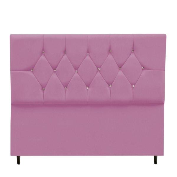 Imagem de Cabeceira Cama Box Solteiro 90 cm Geovana Suede Rosa