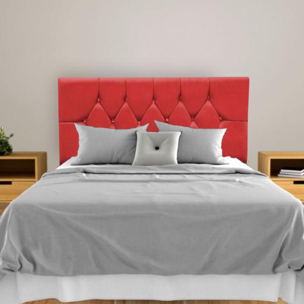 Imagem de Cabeceira Cama Box Solteiro 90 cm Geovana Suede Vermelho