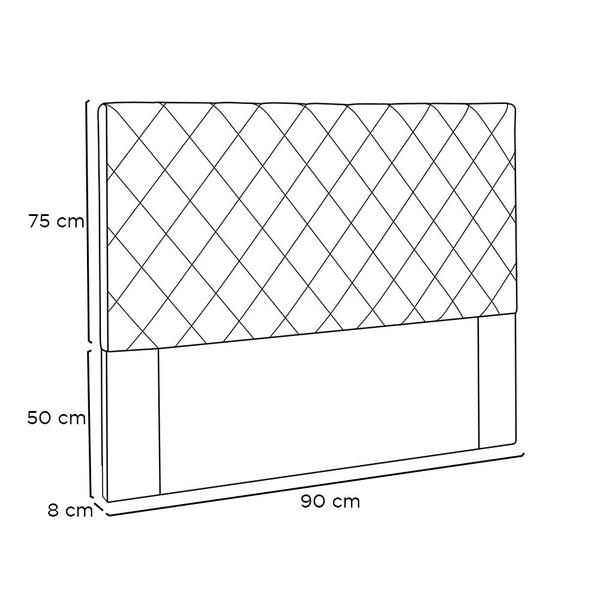 Imagem de Cabeceira Cama Box Solteiro 90 cm Trevelin Veludo Telha - Nexta Casa