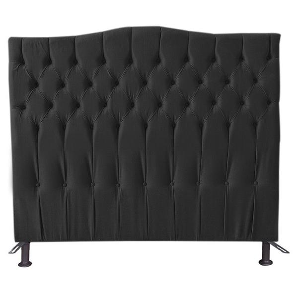 Imagem de Cabeceira Cama Box Solteiro 90cm Capitonê Sofia Suede Preto - Sheep Estofados