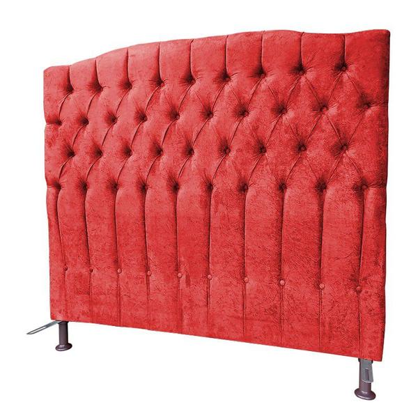 Imagem de Cabeceira Cama Box Solteiro 90cm Capitonê Sofia Suede Vermelho - Sheep Estofados