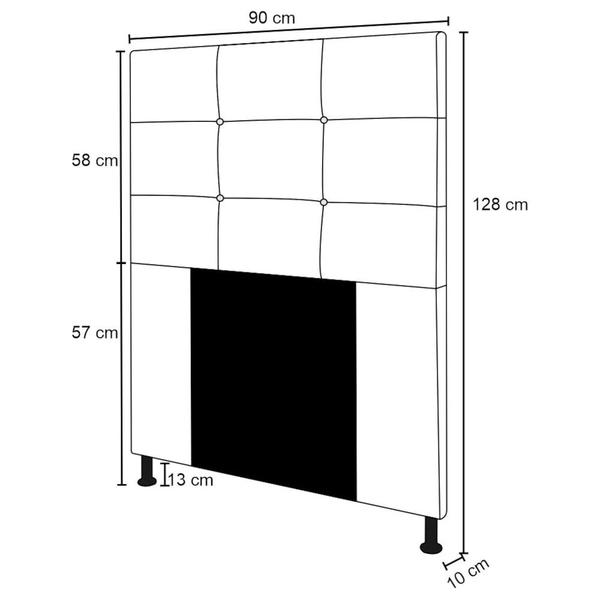 Imagem de Cabeceira Cama Box Solteiro 90cm D10 Safira Corano Branco - Mpozenato