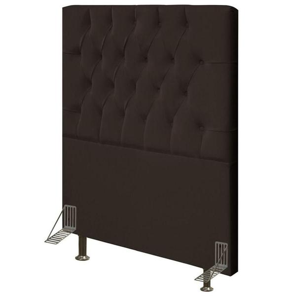 Imagem de Cabeceira Cama Box Solteiro 90cm Diamante D10 Suede Marrom