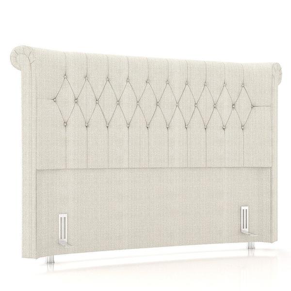 Imagem de Cabeceira Cama Box Solteiro 90cm Dust P02 Linho Creme - Mpozenato