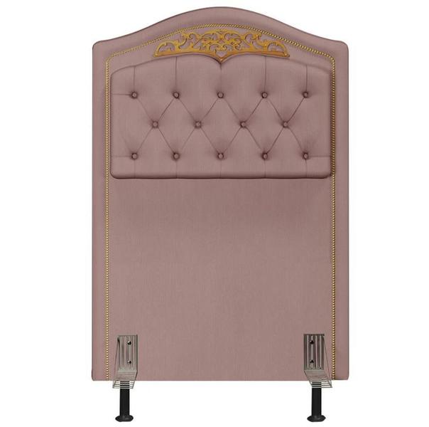 Imagem de Cabeceira Cama Box Solteiro 90cm Marcheli Suede Rosê - FdECOR