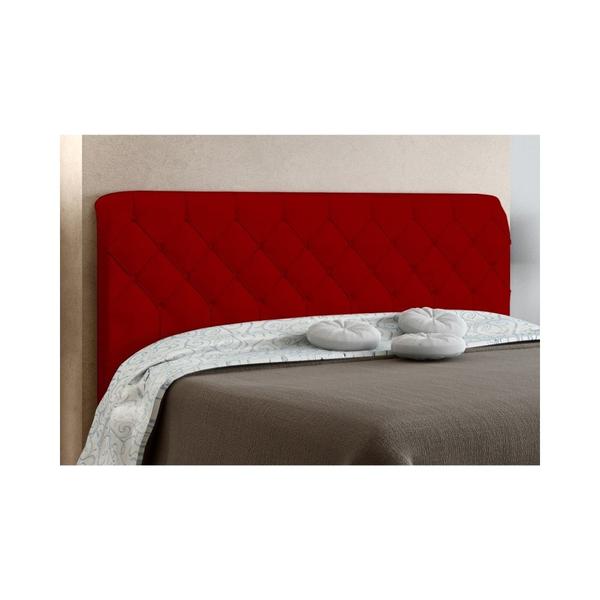 Imagem de Cabeceira Cama Box Solteiro 90cm Paris Veludo Vermelho - JS Móveis