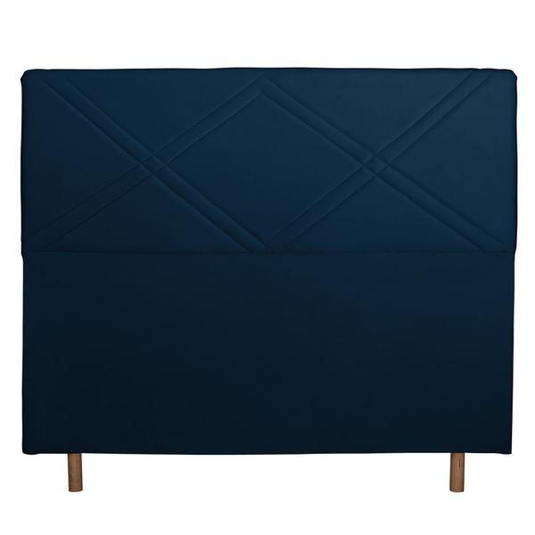 Imagem de Cabeceira Cama Box Solteiro Caribe 90 Cm Suede Azul Marinho - MV Estofados Shop