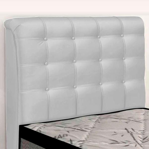 Imagem de Cabeceira Cama Box Solteiro Ciara 90cm Botonê com Frame Sintético Branco - Desk Design