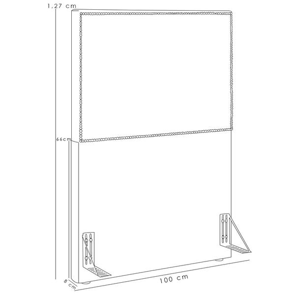 Imagem de Cabeceira Cama Box Solteiro Com Tachas 100 cm Vicenza L02 Linho Bege - Lyam Decor