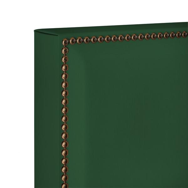 Imagem de Cabeceira Cama Box Solteiro Com Tachas 100 cm Vicenza L02 Suede Verde Musgo - Lyam Decor