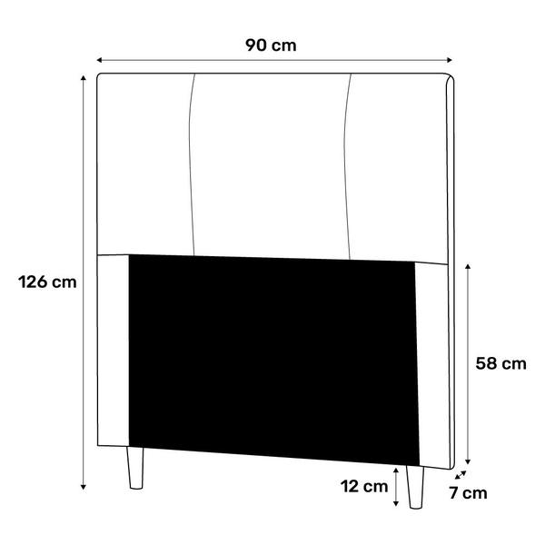 Imagem de Cabeceira Cama Box Solteiro Donna 90cm Corano Preto - Desk Design