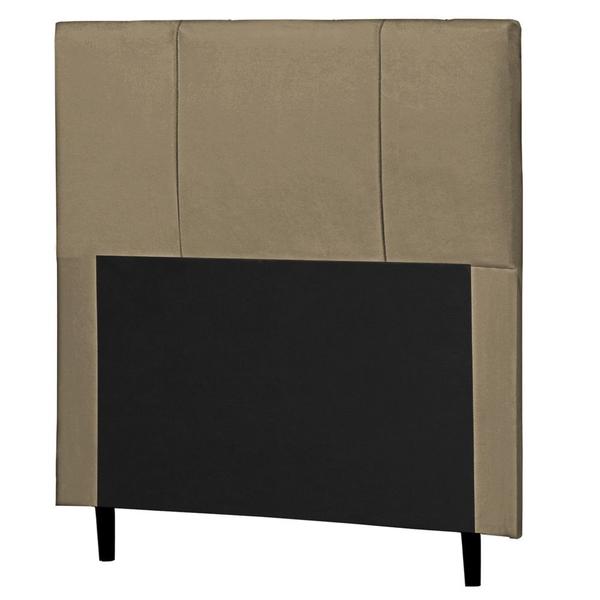 Imagem de Cabeceira Cama Box Solteiro Donna 90cm Suede Bege - Desk Design