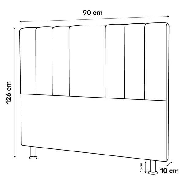 Imagem de Cabeceira Cama Box Solteiro Grace 90cm Sintético Preto - Abmaza