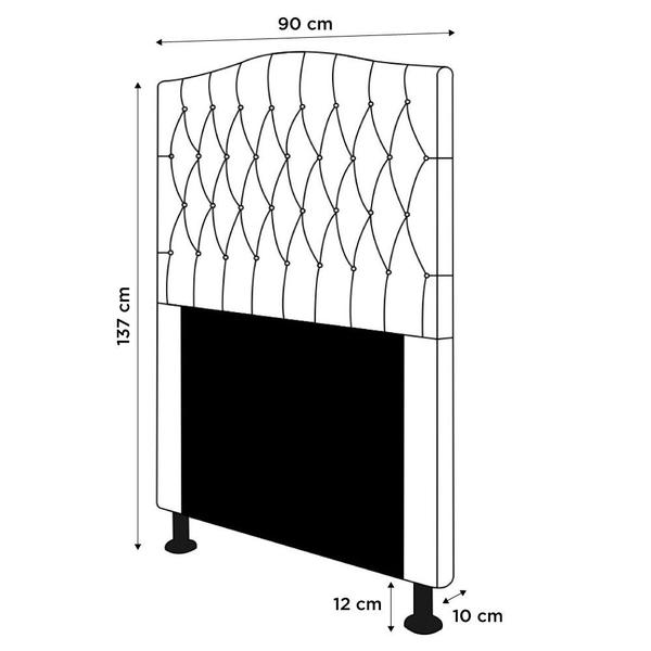 Imagem de Cabeceira Cama Box Solteiro Itália 90 Cm Sintético