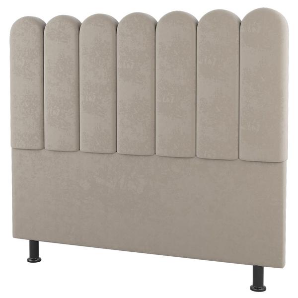 Imagem de Cabeceira Cama Box Solteiro Lana 100cm Suede Bege - Desk Design