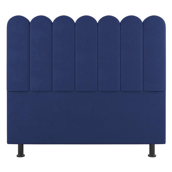 Imagem de Cabeceira Cama Box Solteiro Lana 90cm Suede Azul - Abmaza