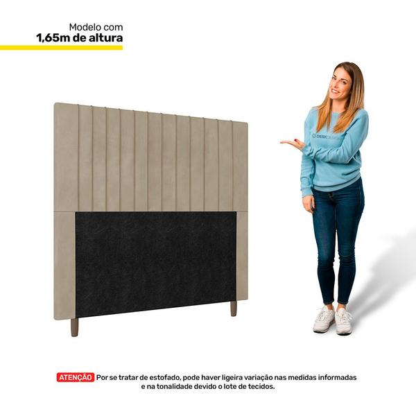 Imagem de Cabeceira Cama Box Solteiro Nala 90cm Linho Bege - Abmaza