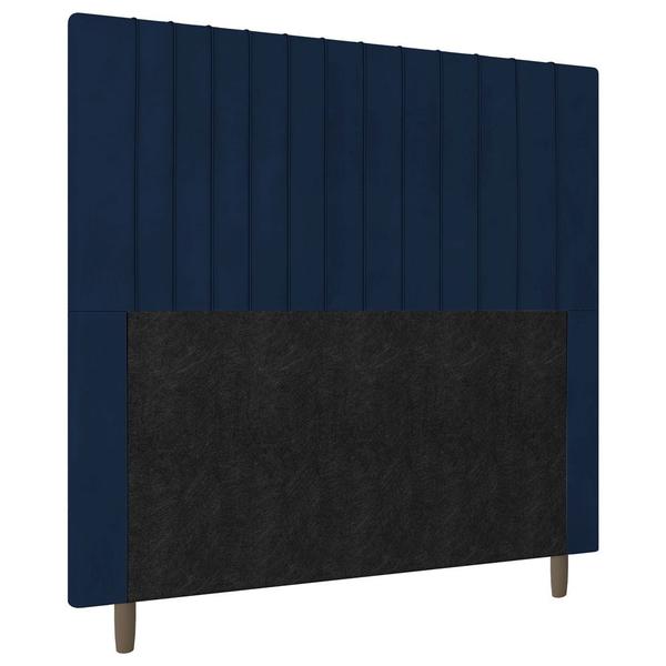 Imagem de Cabeceira Cama Box Solteiro Nala 90cm Veludo Azul Marinho - Desk Design