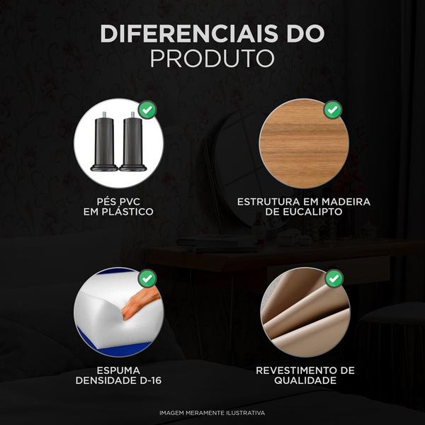 Imagem de Cabeceira Cama Box Solteiro Nice 100cm Linho Preto - Abmaza