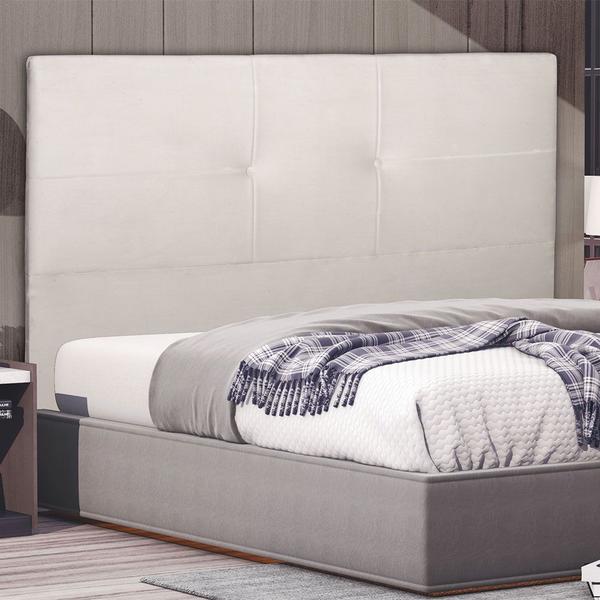 Imagem de Cabeceira Cama Box Solteiro Poliana 90 Cm Suede Bege Claro