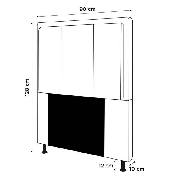 Imagem de Cabeceira Cama Box Solteiro Veneza 90 Cm Sintético