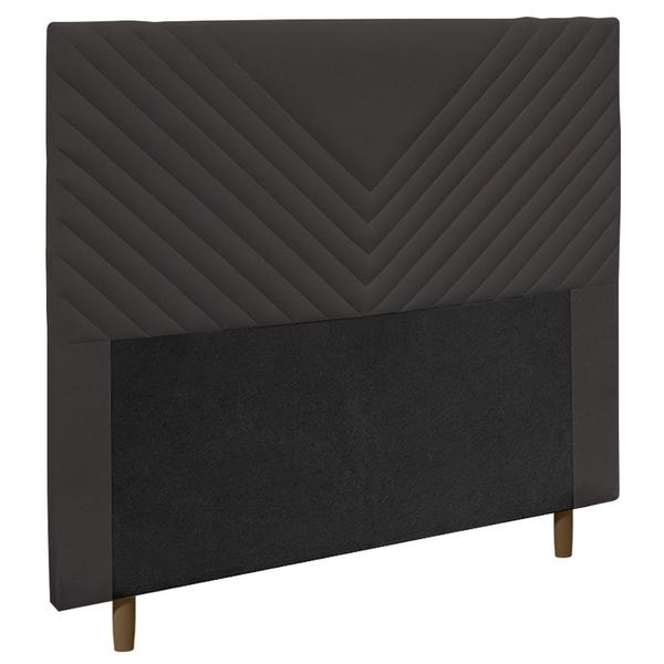 Imagem de Cabeceira Cama Box Solteiro Viena 90cm Suede Marrom - Desk Design