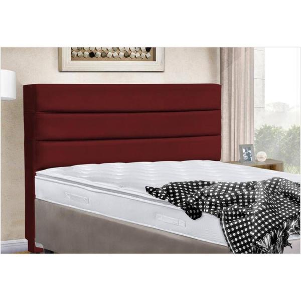 Imagem de Cabeceira Cama Casal Box King 190cm Turim Suede Vermelho - DS Estofados