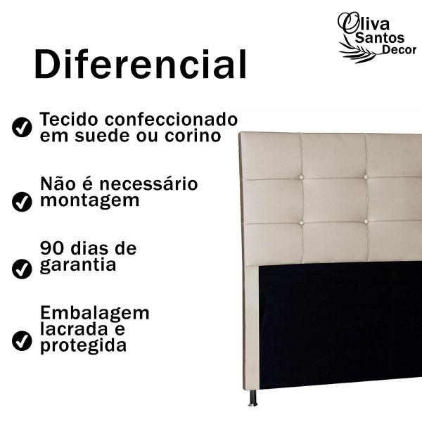 Imagem de Cabeceira Cama de Solteiro Box Estofada Quarto Roma 90cm