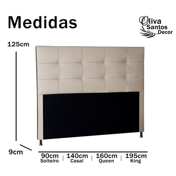 Imagem de Cabeceira Cama de Solteiro Box Estofada Quarto Roma 90cm